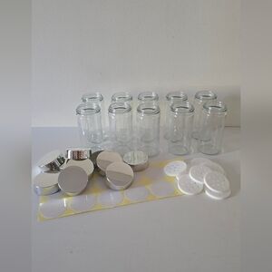 Polder 10-Pack 5oz Glass Spice Jars with Chrome Lids & Shaker Tops